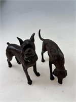 2 Dog Cast Iron Decor Pieces