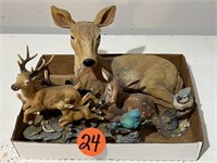 Deer Figurines & Lefton Blue Jay