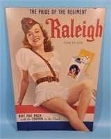 Raleigh Cigarettes Cardboard Advertising Sign