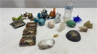 Glass, stone figurines, and more