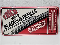 Trico Wiper Blades Metal ADV Sign Thermometer 20"