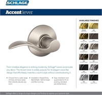 Schlage F40 V ACC 605 Accent Door Lever  1 Pack