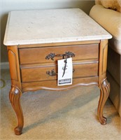 Set of 2x Marble Top Side Tables