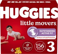 156 Ct.Huggies Little Movers Size 3