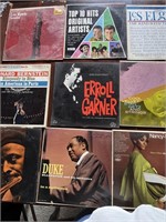 Nine vinyl LP records, Lou Rawls lace, Elgar,