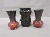 3 POTTERY PIECES: