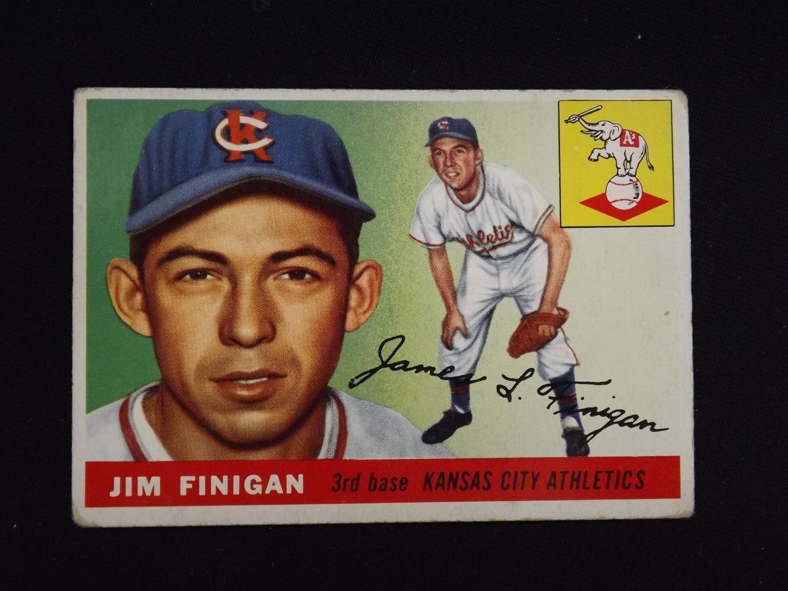 1955 TOPPS #14 JIM FINIGAN KANSAS CITY A'S