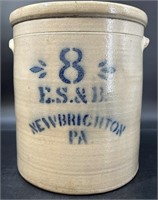 Antique 8 Gal ES&B New Brighton Pa Stoneware