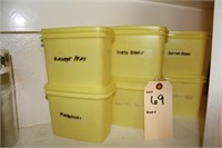 6 piece yellow tupperware set