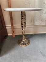 Vintage brass & marble side table