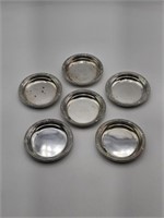 6 BIRKS STERLING COASTERS - 211.29 GRAMS - 3" WIDE