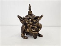 DEVILS HEAD BRASS TONE OIL LAMP- 2.75" X 4"