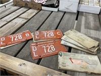 Seven Pairs of 1962 Illinois Dealer Plates