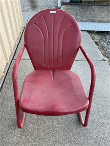Vintage Red metal lawn chair