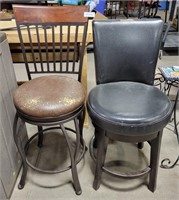 2 PADDED SWIVEL BAR STOOLS