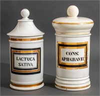 French Ceramic Apothecary Jars, Pair