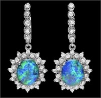 AIGL $ 11,470 5 Ct Opal 1.65 Ct Diamond Earrings