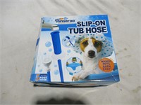 Rinseroo slip-on tub hose for pet bathing