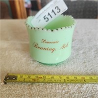 Vintage Custard Glass Souvenir Cup - Bruning, NE