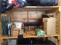misc items on middle shelf in garage