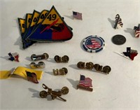 22 pcs  Tie Tacks and Military Insignia