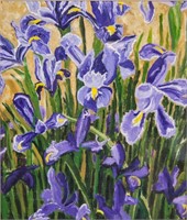 Oil on Canvas Signed C. ORR Irises