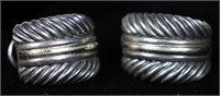 JOHN HARDY STYLE STERLING SILVER CLIP EARRINGS