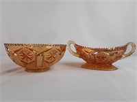 Carnival Glass Star Bowls (2)