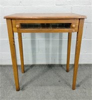 Solid Wood Stand W Glass Divided Drawer