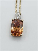 Gold Over Sterling Citrine 18in Necklace Tw 6.9g