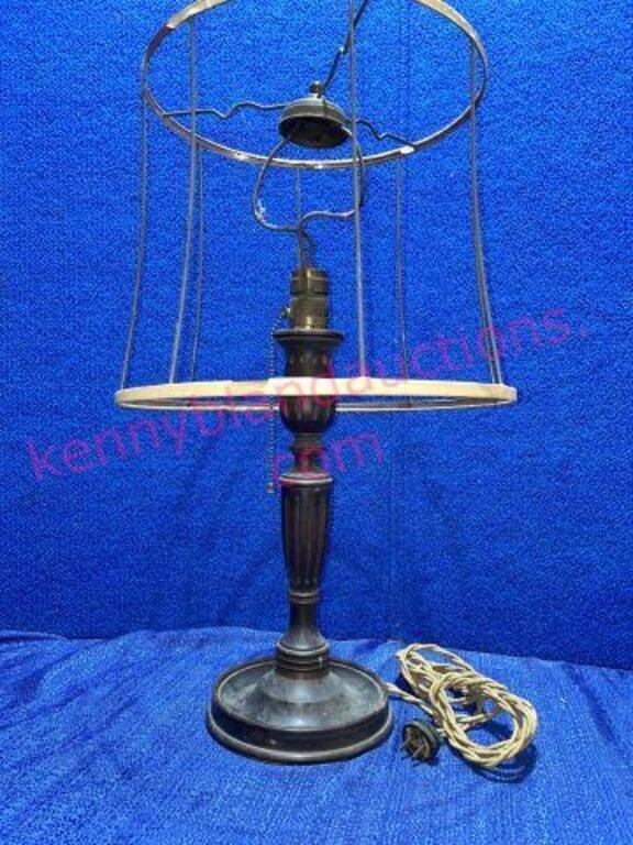 1920's Wooden lamp & shade frame