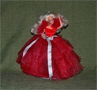 Barbie 1988 Happy Holidays Doll Red Dress