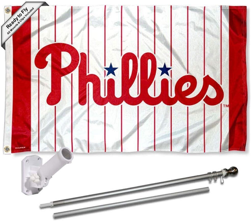 Philadelphia Baseball Pinstripes Flag Pole Set