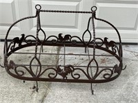 Wrought Iron Chicken Themed Over-Island Pot Rack