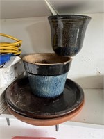 Stoneware Plant Pots Drip Trays Planters