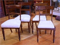 Four rail back dining chairs