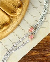 18K Gold Natural Pink Diamond Bracelet