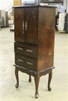 Vintage Jewelry Cabinet, Approx 17"x12"x40"