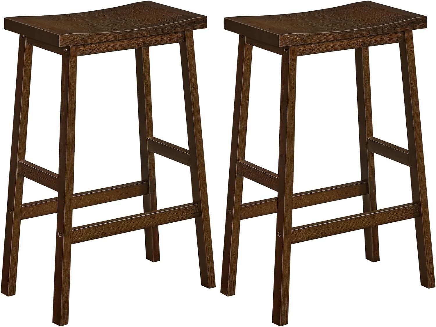 New $75 Bamboo Bar Stool Set of 2 (Brown)