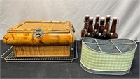 Wooden Box/ Vintage Bottles