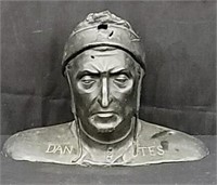 Antique bronze Dantes bust sculpture 16"×12"