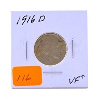 1916D Buffalo nickel VF+