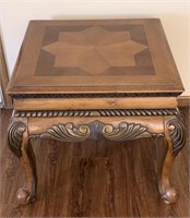 Solid wood inlaid end table