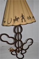 Horse Shoe Lamp with Western Shade