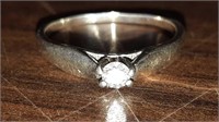 Silver and diamond ring stamped 925