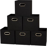 Set of 6 Cubby Cubes With Handles | Black