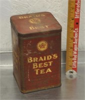 Vintage Braid's tea tin