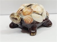 Unique Pottery & Shell Turtle Coin Bank