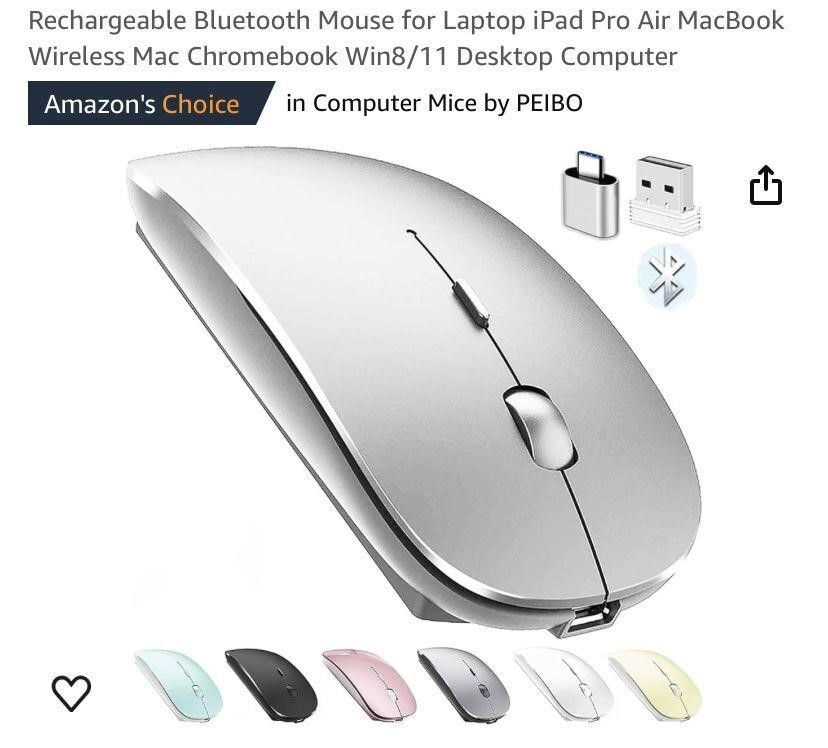 Rechargeable Bluetooth Mouse for Laptop iPad Pro