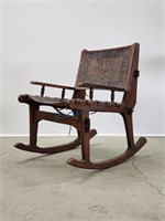 Angel Pazmino Leather Rocking Chair